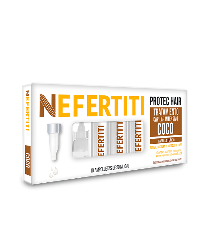 Tratamiento en Ampolletas Protec Coco Nefertiti – Reparación Intensiva para Cabello Teñido