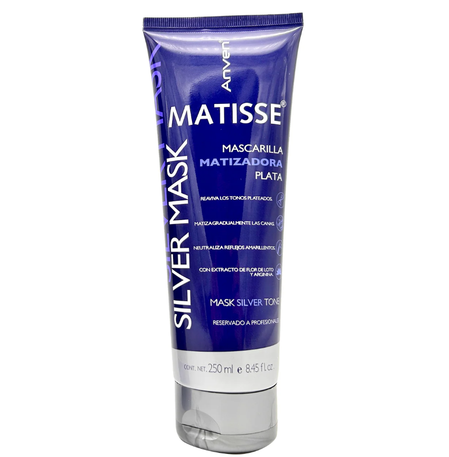 Mascarilla Matizadora Plata Anven Matisse – Neutraliza Amarillos y Realza Tonos Platinados