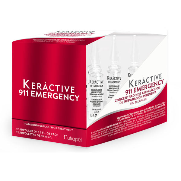 Keractive 911 Tratamiento Capilar Reconstructive 12 ampolletas 15 ml c/u