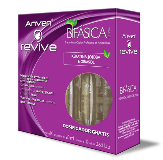 Revive Bifásica Tratamiento Capilar en Ampolletas Est. c/10 – Hidratación y Reparación en Profundidad