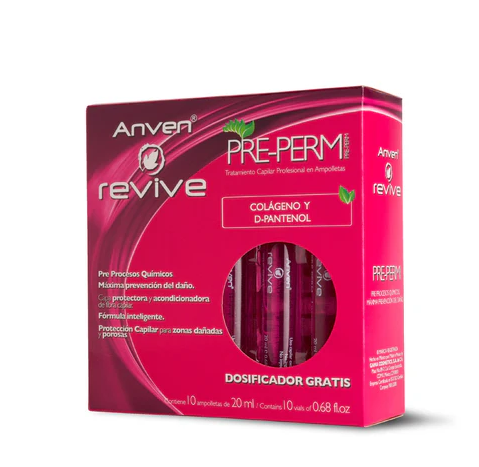 Revive Pre-Perm Tratamiento Capilar en Ampolletas Est. c/10 – Protección y Suavidad para Cabello Químicamente Tratado