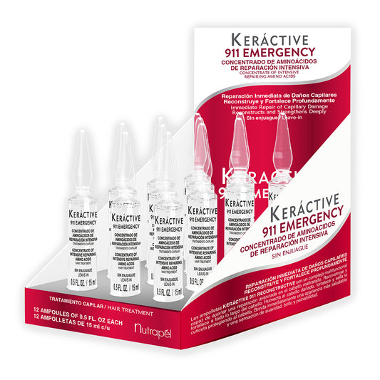 Keractive 911 Tratamiento Capilar Reconstructive 12 ampolletas 15 ml c/u