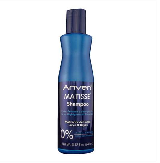 Anven Matisse Shampoo Libre de Sulfatos y Parabenos – Matizador Suave para Canas y Cabellos Decolorados