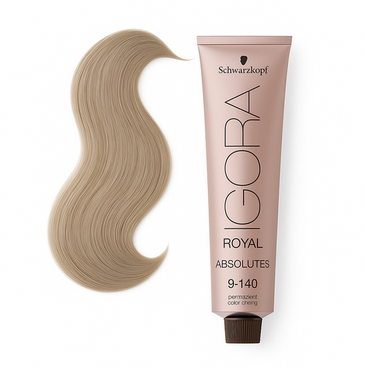 Tinte Igora Royal Absolutes 9-140 Rubio Muy Claro Ceniza Beige Natural