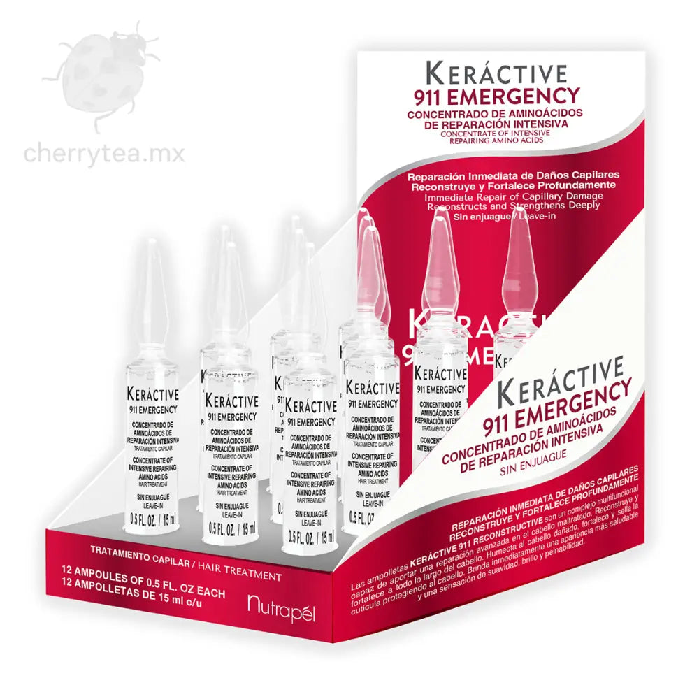 Keractive 911 Tratamiento Capilar Reconstructive 12 ampolletas 15 ml c/u