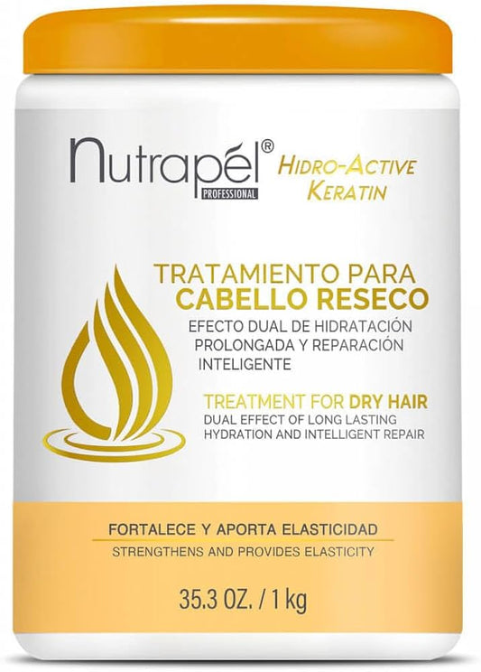 Nutrapel Keractive Tratamiento en Tarro para Cabello Seco – Hidratación Profunda y Reparación Intensiva