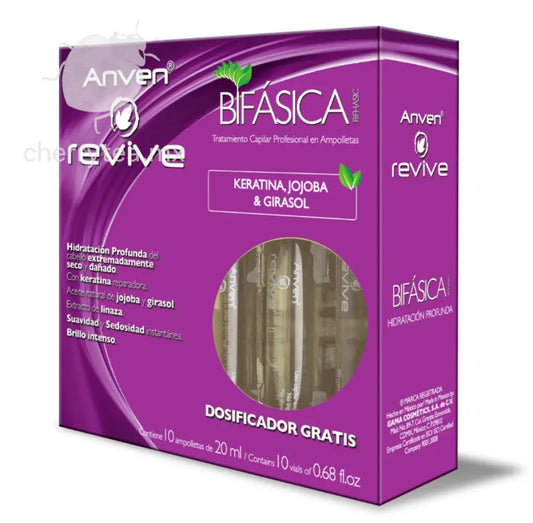 Revive Bifásica Tratamiento Capilar en Ampolletas Est. c/10 – Hidratación y Reparación en Profundidad