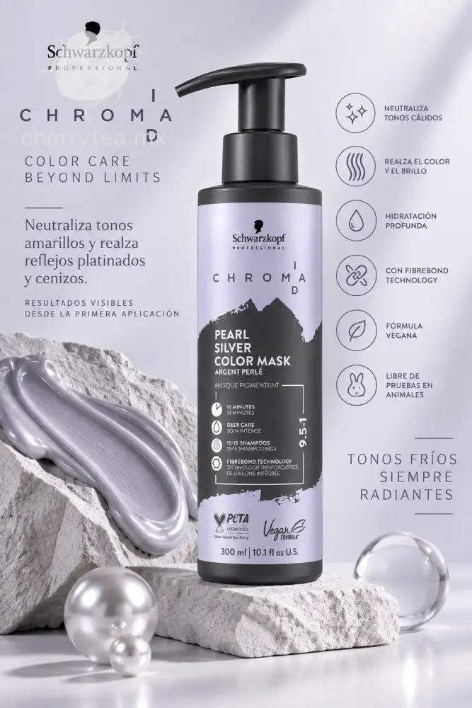 Schwarzkopf Chroma ID Pearl Silver Mascarilla Matizante Plata 300ml