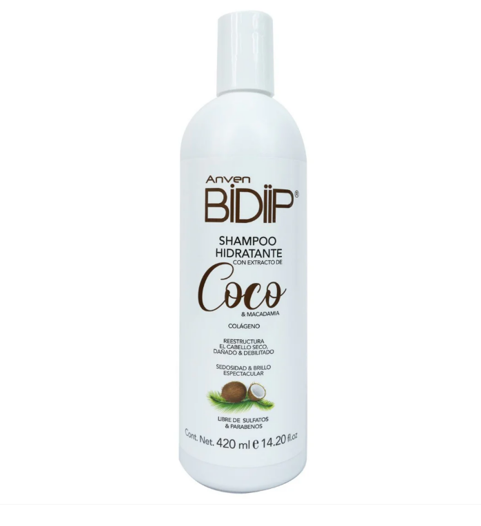Anven Bidiip Shampoo Coco Macadamia 450 ml – Hidratación y Suavidad para Cabello Seco