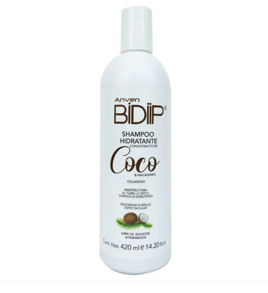 Anven Bidiip Shampoo Coco Macadamia 450 ml – Hidratación y Suavidad para Cabello Seco