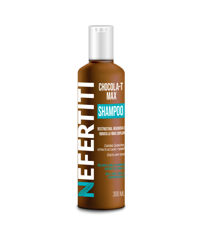 Shampoo Chocola-T Max Nefertiti 300 ml – Nutrición y Reparación para Cabello Seco y Maltratado