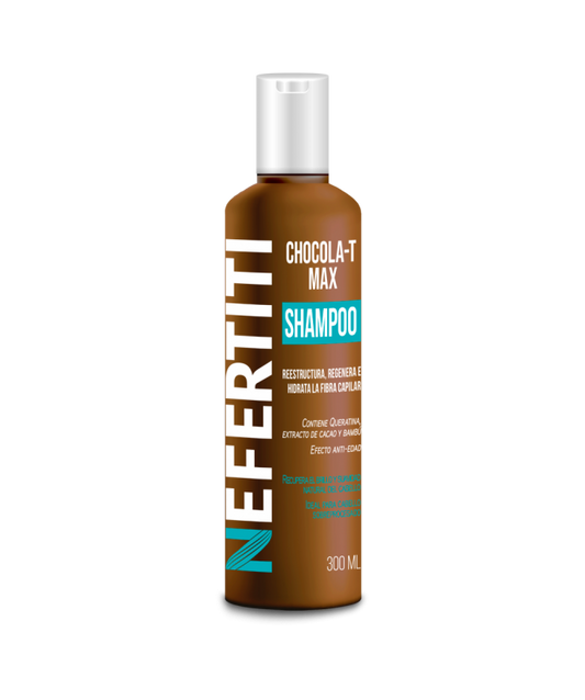 Shampoo Chocola-T Max Nefertiti 300 ml – Nutrición y Reparación para Cabello Seco y Maltratado