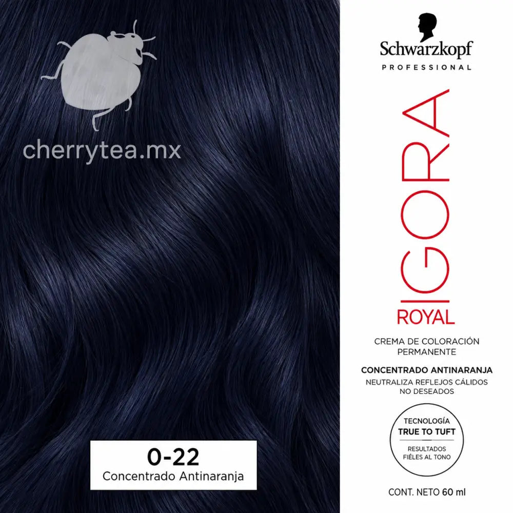 Tinte Igora Royal 0-22 Concentrado Antinaranja.