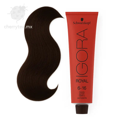 Tinte Igora Royal 6-16 Rubio Obscuro Ceniza Marrón