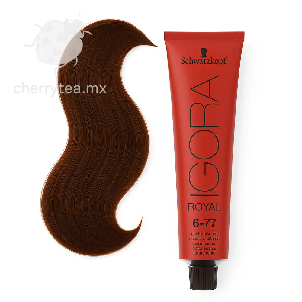 Tinte Igora Royal 6-77 Rubio Oscuro Cobrizo Intenso