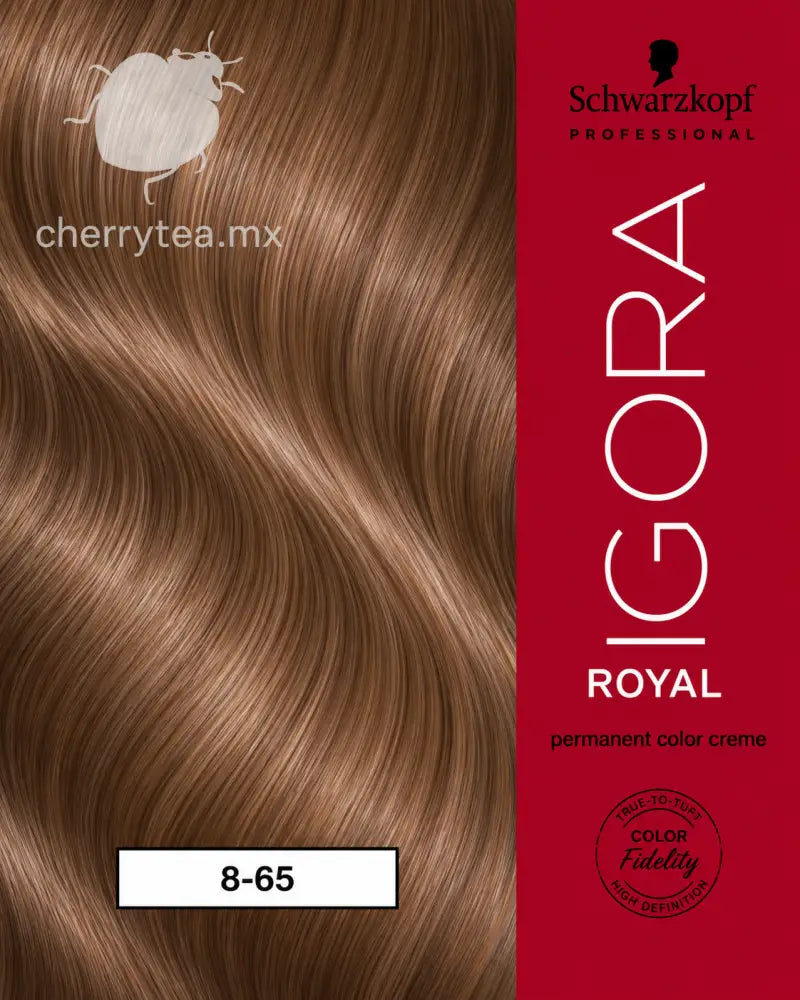 Tinte Igora Royal 8-65 Rubio Claro Marrón Dorado