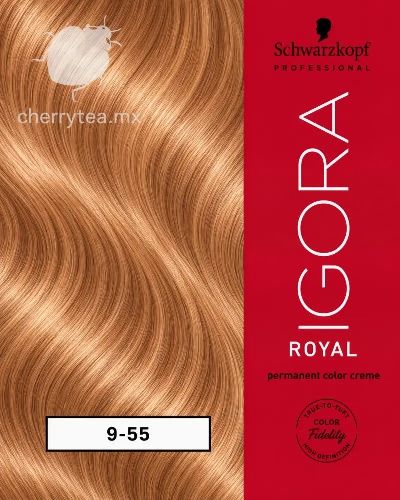 Tinte Igora Royal 9-55 Rubio Muy Claro Dorado Intenso