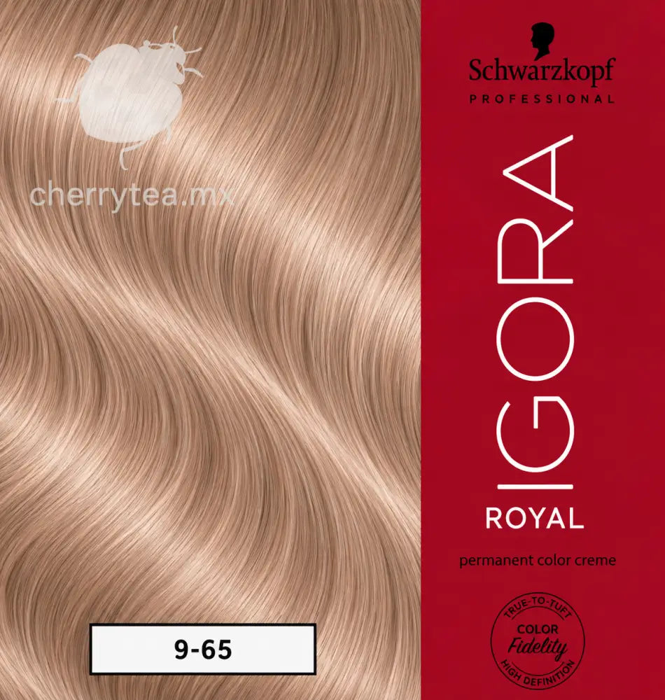 Tinte Igora Royal 9-65 Rubio Muy Claro Marrón Dorado