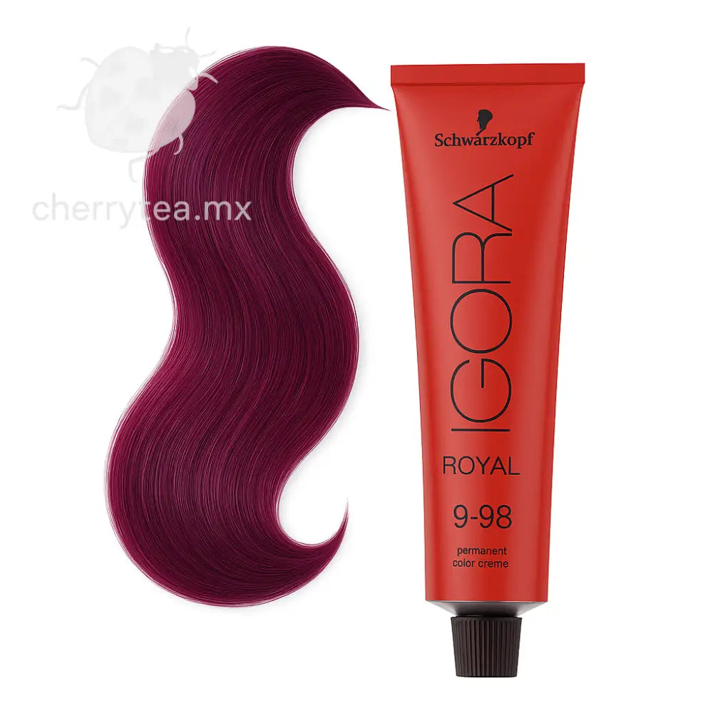 Tinte Igora Royal 9-98 Rubio Muy Claro Violeta Rojizo