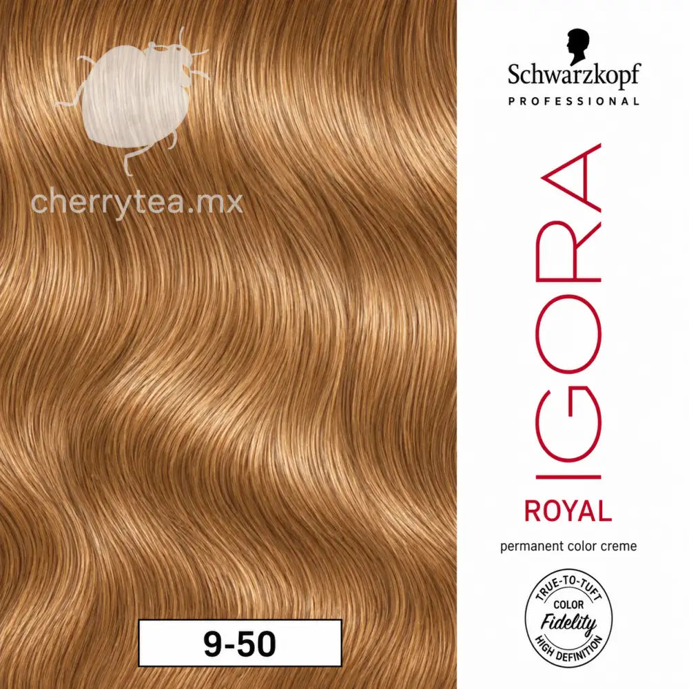 Tinte Igora Royal Absolutes 9-50 Rubio Muy Claro Dorado Natural