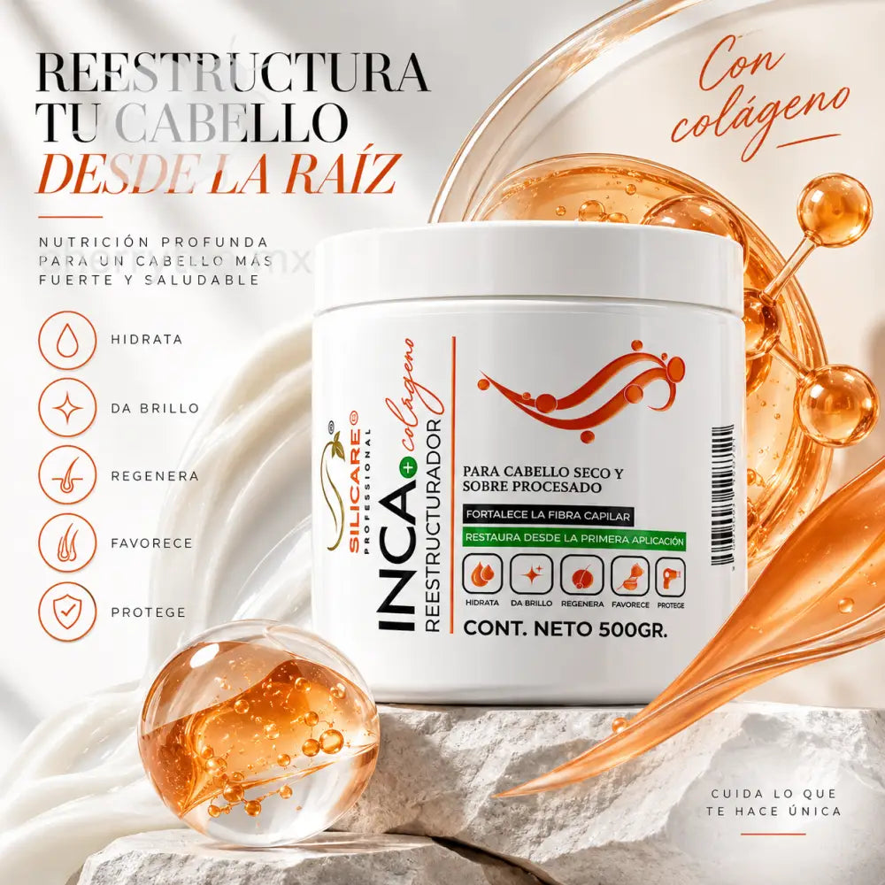 Tratamiento Reestructurador Silicare Inca + Colágeno - 500 gramos